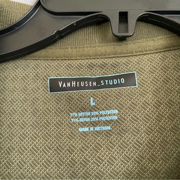 Van-Heusen Studio Polo Shirt Mens Size L Green - Picture 4 of 4